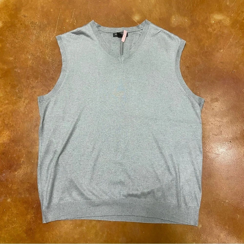 Banana Republic Luxury Blend Men’s Vest Gray Size XL Silk Cashmere Classic Work